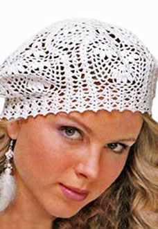 white crochet beret pattern - preview