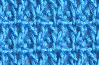 blue V-stitch lace crochet pattern - preview