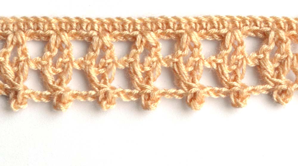 brown crochet border with squares
