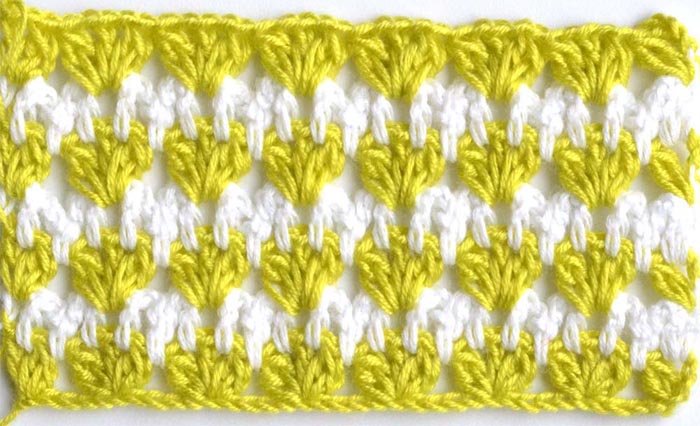 green and white shell lace pattern