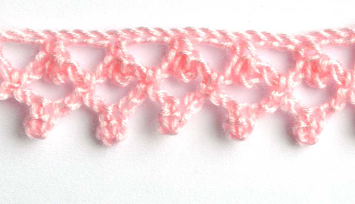 pink lace crochet edging