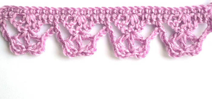purple crochet edging