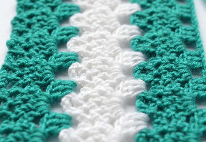 white and green lace crochet pattern - big photo