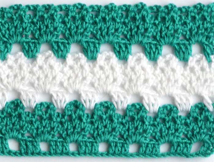 white and green lace crochet pattern