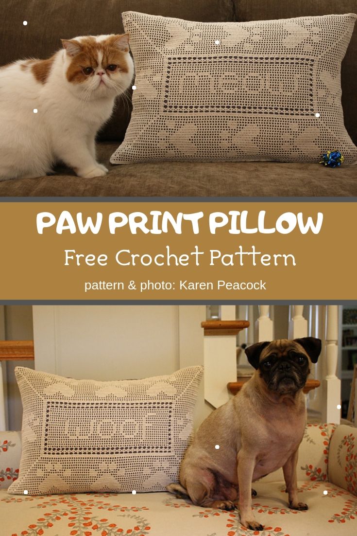 paw print pillow