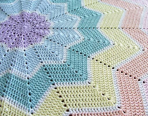 rainbow ripple baby blanket - photo 2