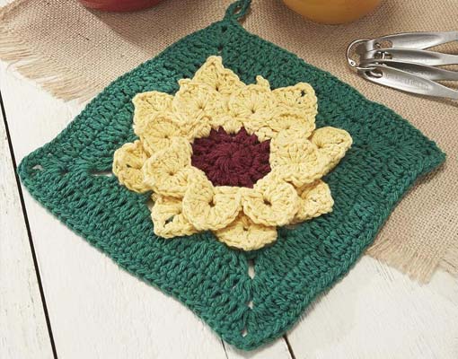 sunflower dishcloth photo