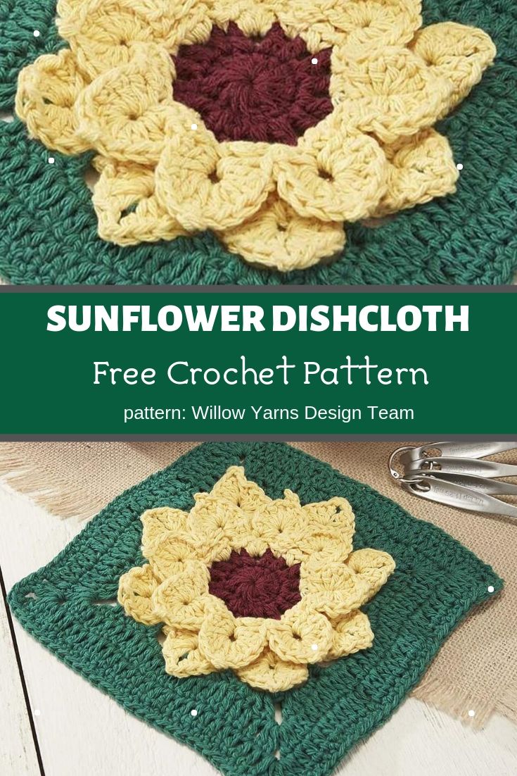 sunflower dishcloth photo