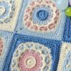 Crochet textured square motif pattern