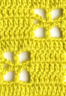 lime filet crochet pattern with square