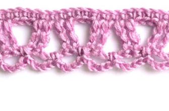 Purple crochet edging pattern with arches