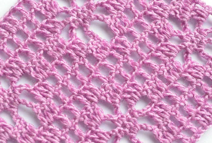 purple filet crochet pattern with flowers