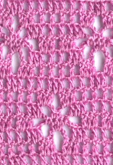 purple filet crochet pattern with flowers